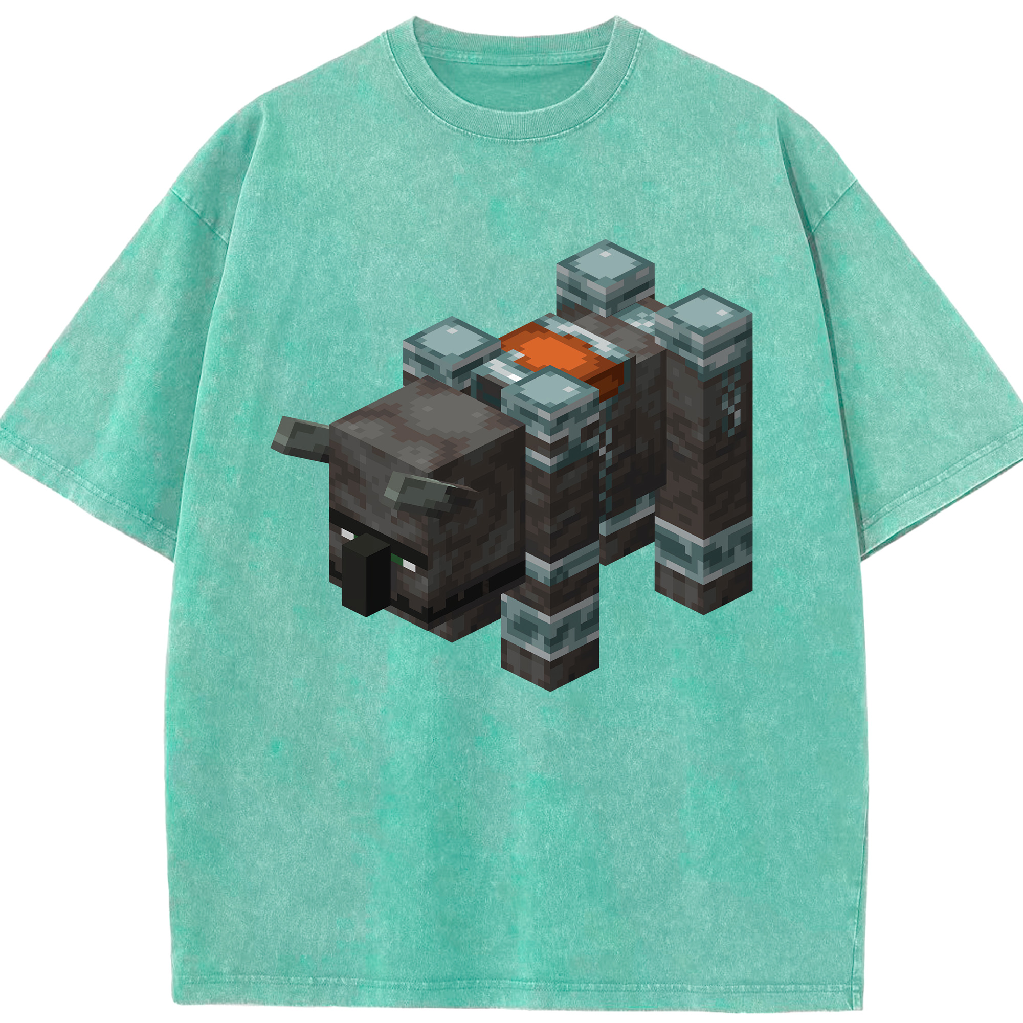（画像用） マインクラフト ブロックの世界 Minecraft MC Block world 綿100% ヴィンテージ風 半袖Tシャツ（フロントプリント）